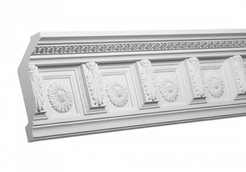 Cornise de interior din poliuretan - Cornișă 1.50.281 Poliuretan Gaudi 205 x 112 x 2000 mm