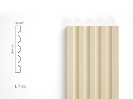 Pilaștri de exterior - Pilastru decorativ de exterior LP06 280 x 30 x 2000 mm – produs și schiță tehnică