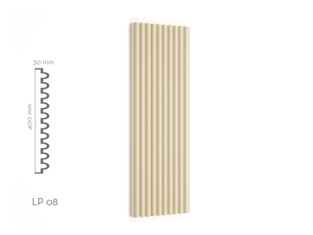 Pilaștri de exterior - Pilastru decorativ de exterior LP08 400 x 30 x 2000 mm – produs și schiță tehnică