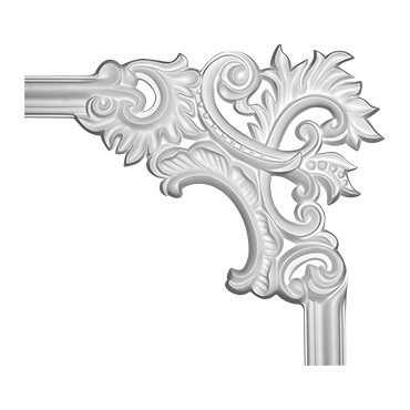 Ornamente de colt - Ornament colț 1.52.279 Poliuretan Gaudi 323 x 360 x 22 mm