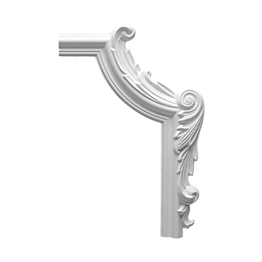 Profile decorative de interior - Ornament colț 1.52.293 Poliuretan Gaudi 395 x 215 x 24 mm