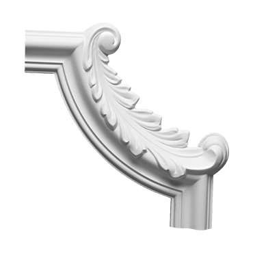 Ornamente decorative de interior din poliuretan - Ornament colț 1.52.295 Poliuretan Gaudi 195 x 195 x 22 mm