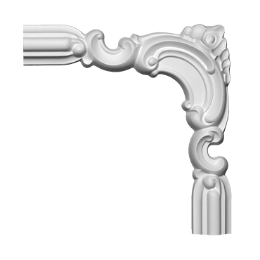Ornamente decorative de interior din poliuretan - Ornament colț 1.52.297 Poliuretan Gaudi 215 x 223 x 20 mm