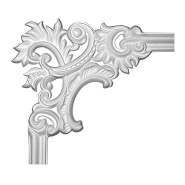 Profile decorative de interior - Ornament colț 1.52.299 Poliuretan Gaudi 323 x 360 x 22 mm