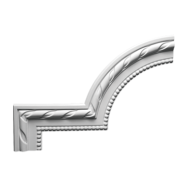 Ornamente decorative de interior din poliuretan - Ornament colț 1.52.314 Poliuretan Gaudi 390 x 270 x 19 mm