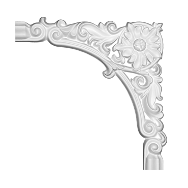 Profile decorative de interior - Ornament colț 1.52.375 Poliuretan Gaudi 320 x 320 x 23 mm