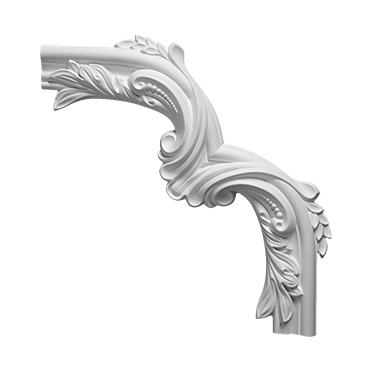 Profile decorative de interior - Ornament colț 1.52.400 Poliuretan Gaudi 293 x 293 x 26 mm