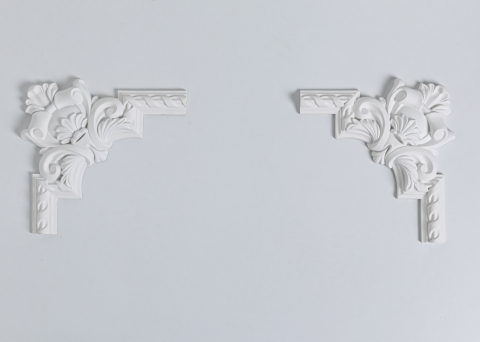 Profile decorative de interior - Ornament de colt din poliuretan OCF607B-8 273x260x35 mm