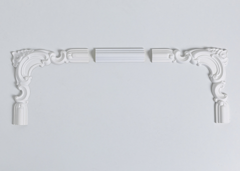 Profile decorative de interior - Ornament de colt din poliuretan OCF612L 200x190x18 mm