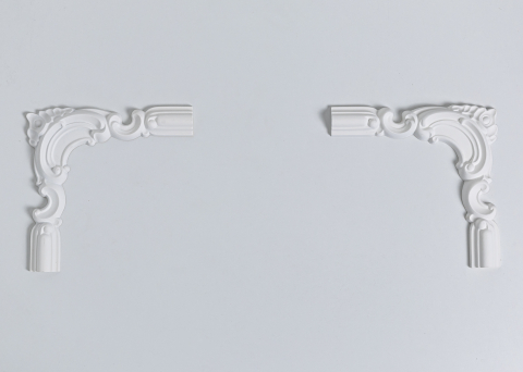 Profile decorative de interior - Ornament de colt din poliuretan OCF612L 200x190x18 mm