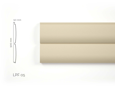 Panouri decorative de exterior tip FUGA - Panou decorativ de exterior FUGA LPF05, 500×50×2000 mm, două benzi convexe cu fugă centrală