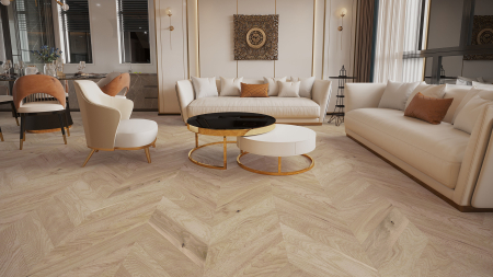 Parchet - Parchet triplu stratificat Stejar Balos Chevron 130 Barlinek