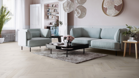 Parchet Triplu Stratificat - Parchet triplu stratificat Stejar Cappuccino Herringbone 110 110mm x 0.66m x 14mm