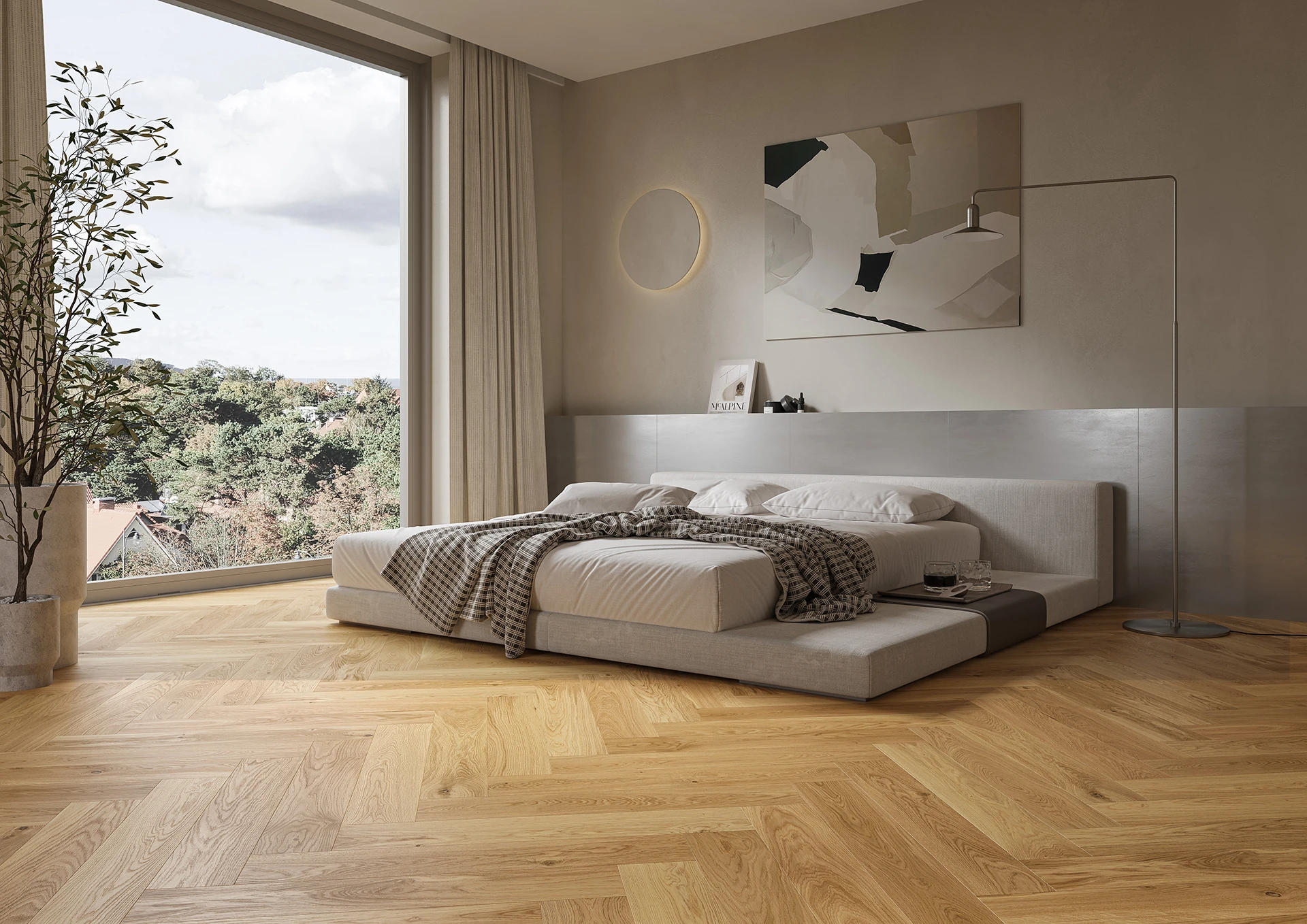 Parchet triplu stratificat Stejar Caramel Herringbone 130 Barlinek [4]
