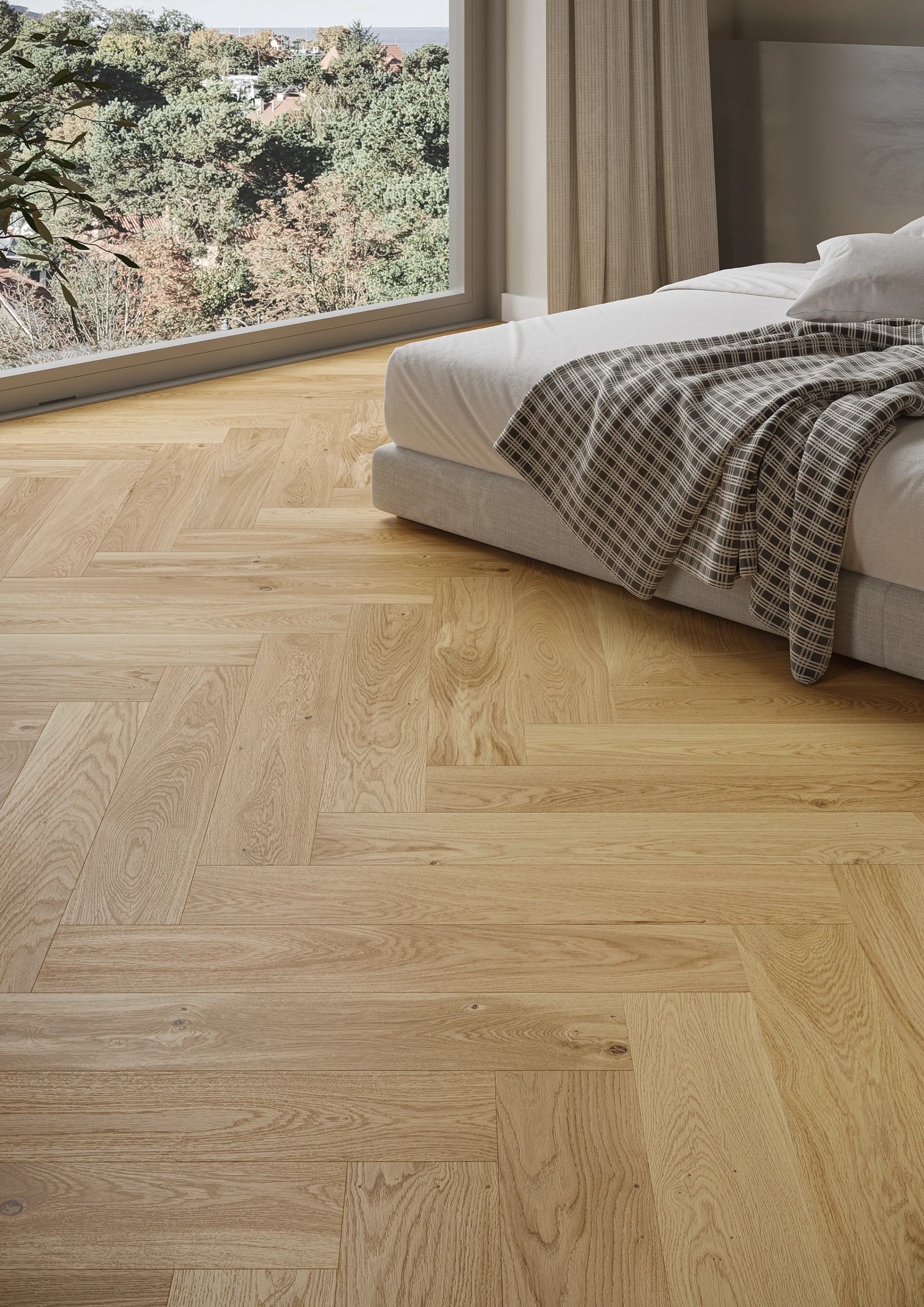 Parchet triplu stratificat Stejar Caramel Herringbone 130 Barlinek [2]