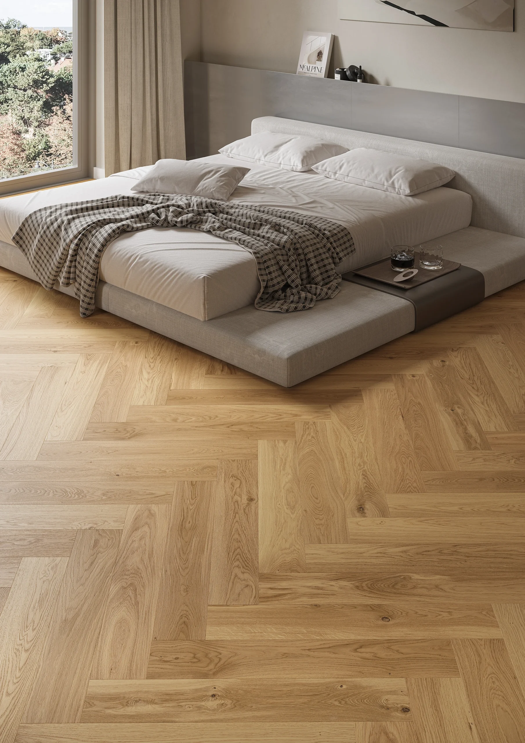 Parchet triplu stratificat Stejar Caramel Herringbone 130 Barlinek [3]