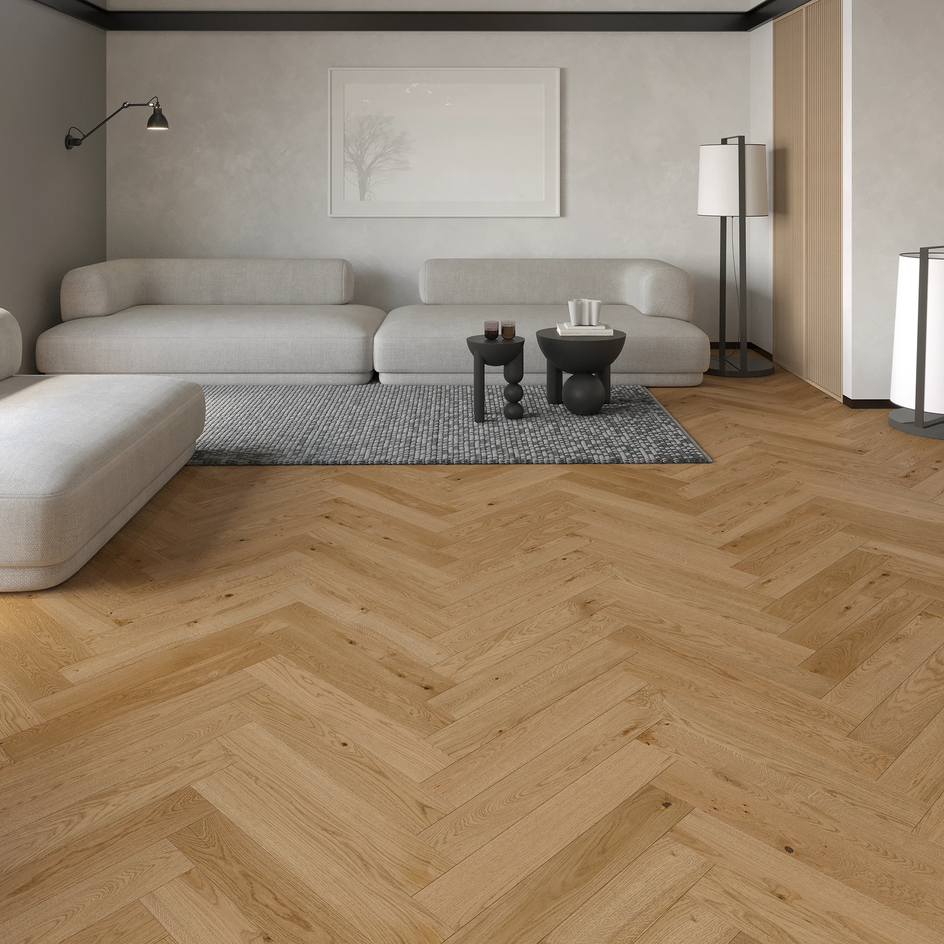 Parchet triplu stratificat Stejar Mainland Herringbone 130 Barlinek [2]