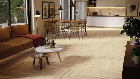 Parchet - Parchet triplu stratificat Stejar Mont Blanc Herringbone 110 Barlinek