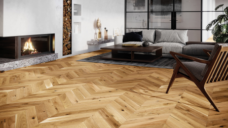 Parchet - Parchet triplu stratificat Stejar Raisins Chevron 130mm x 0.725m x 14mm