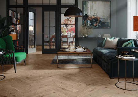 Parchet Triplu Stratificat - Parchet triplu stratificat Stejar Serene Herringbone 130 Barlinek