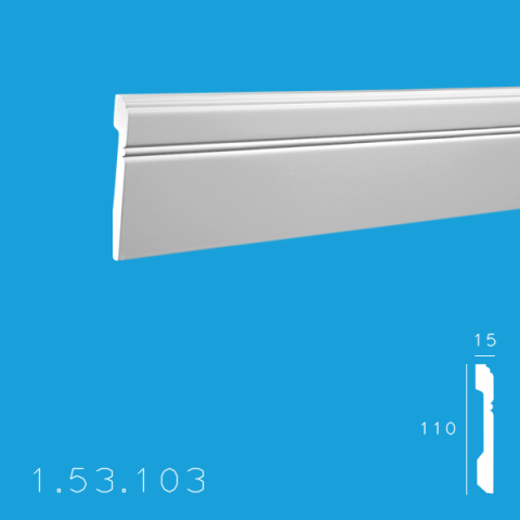 Plinte de interior din poliuretan - Plinta 1.53.103 Poliuretan Gaudi 110 x 15 x 2000 mm