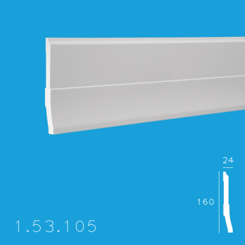 Plinte de interior din poliuretan - Plinta 1.53.105 Poliuretan Gaudi 160 x 24 x 2000 mm