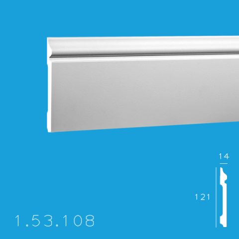 Plinte de interior din poliuretan - Plinta 1.53.108 Poliuretan Gaudi 121 x 14 x 2000 mm