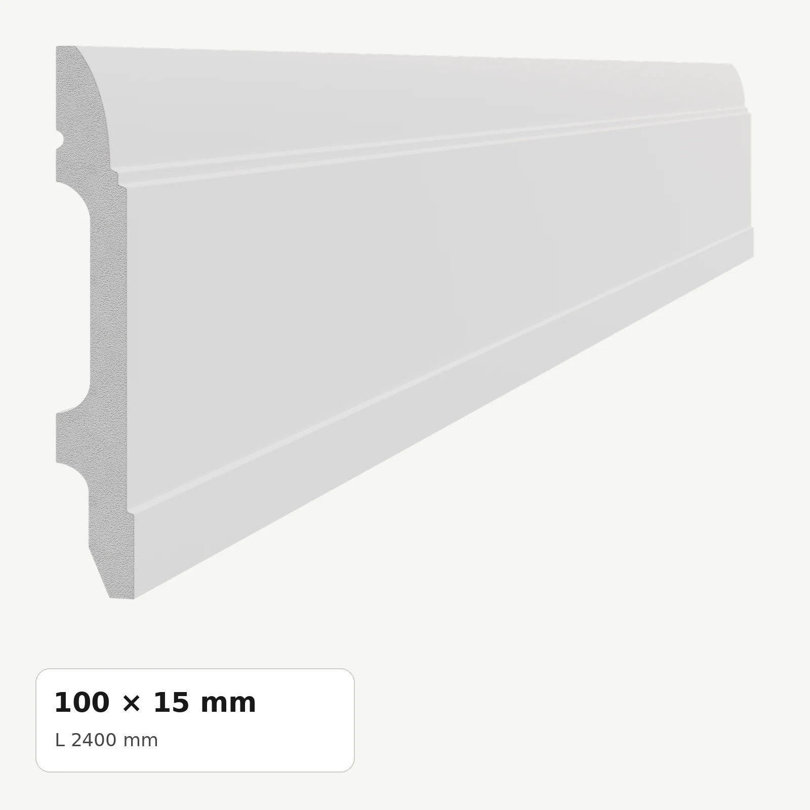 Plinte din polimer dur - Plintă din polimer dur PDPL009, 100 × 15 × 2400 mm