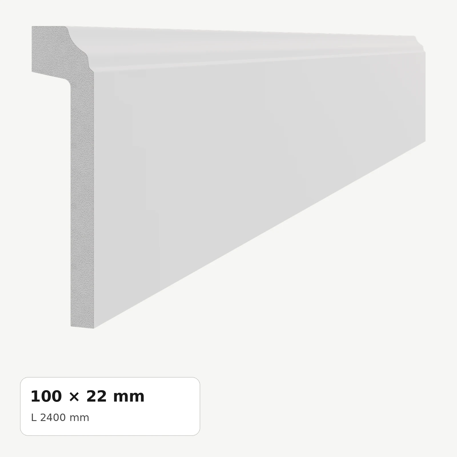 Plinte din polimer dur - Plintă din polimer dur PDPL011, 100 × 22 × 2400 mm