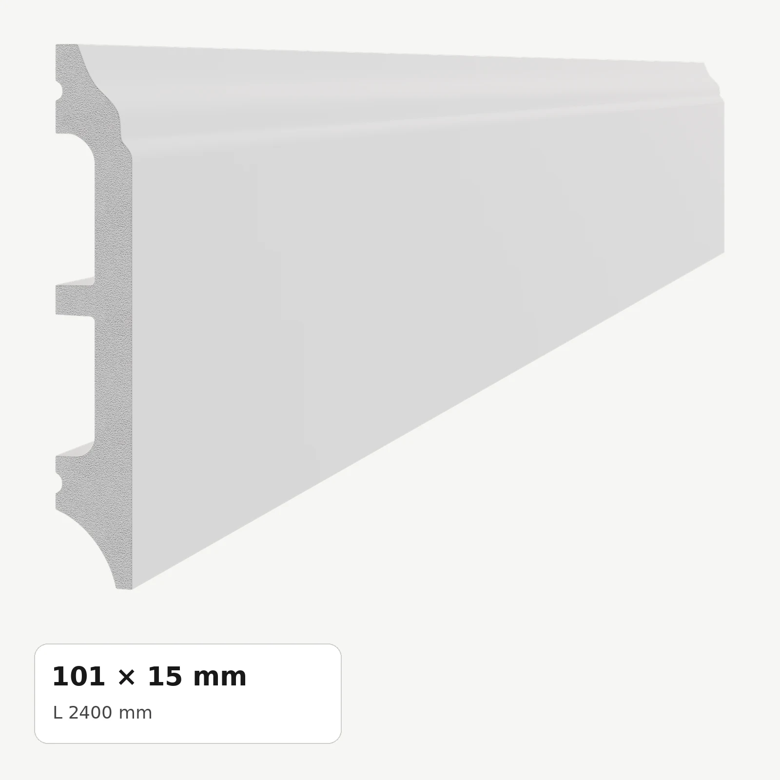 Plinte din polimer dur - Plintă din polimer dur PDPL008, 101 × 15 × 2400 mm