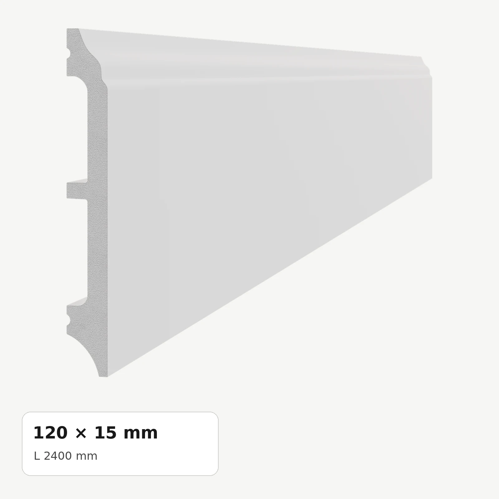 Plinte din polimer dur - Plintă din polimer dur PDPL012, 120 × 15 × 2400 mm