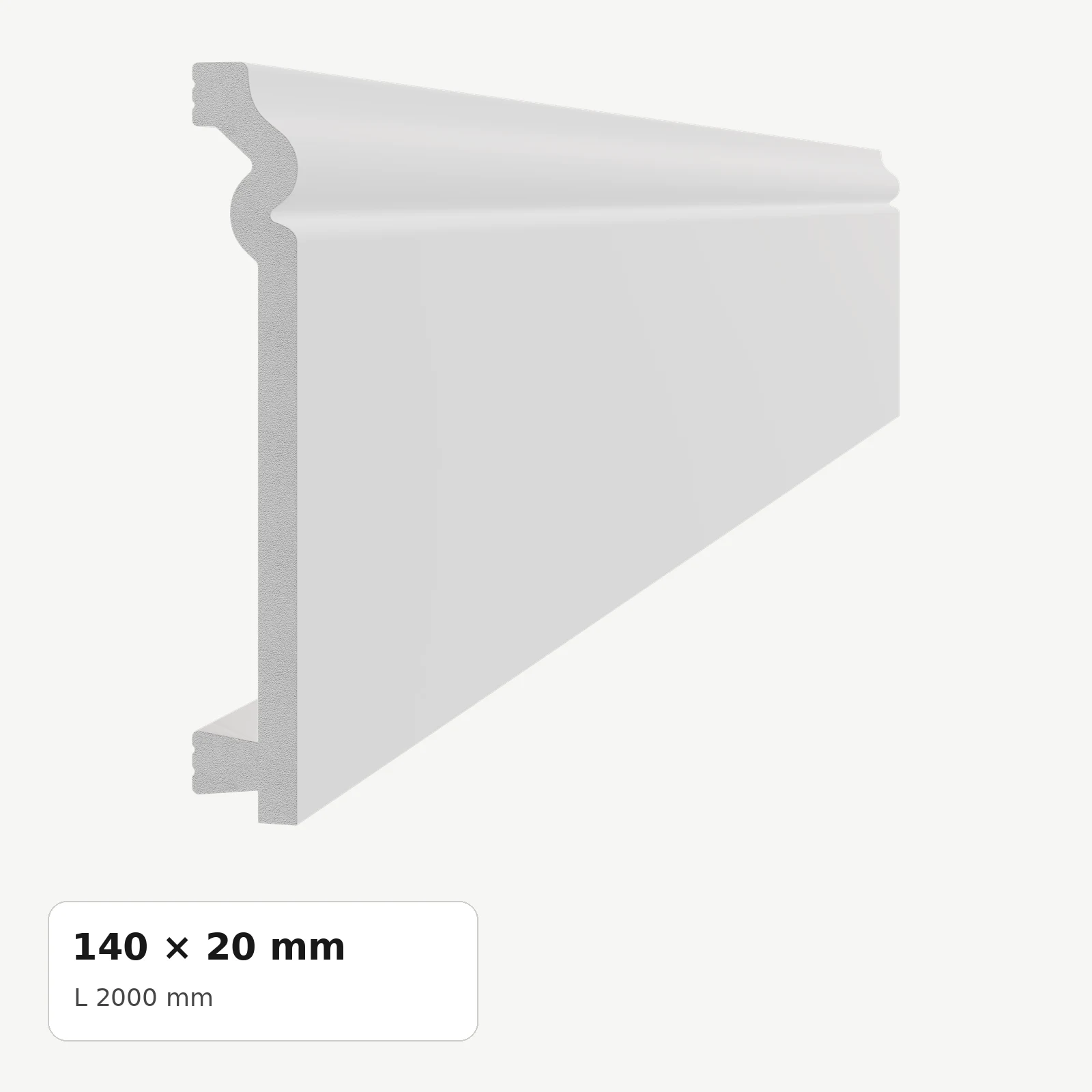 Plinte din polimer dur - Plintă din polimer dur PDPL015, 140 × 20 × 2000 mm