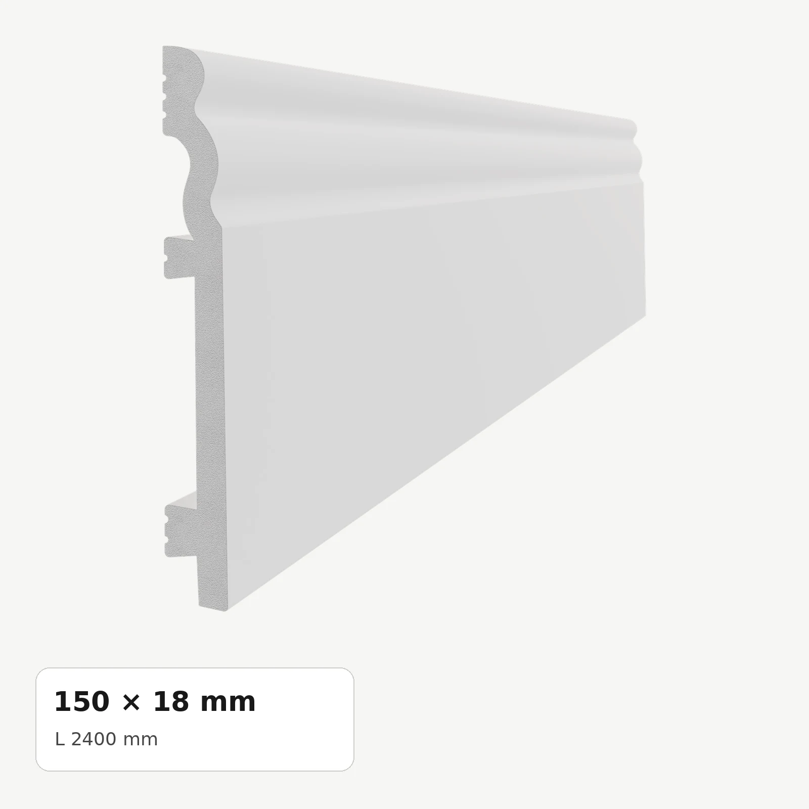 Plinte din polimer dur - Plintă din polimer dur PDPL016, 150 × 18 × 2400 mm