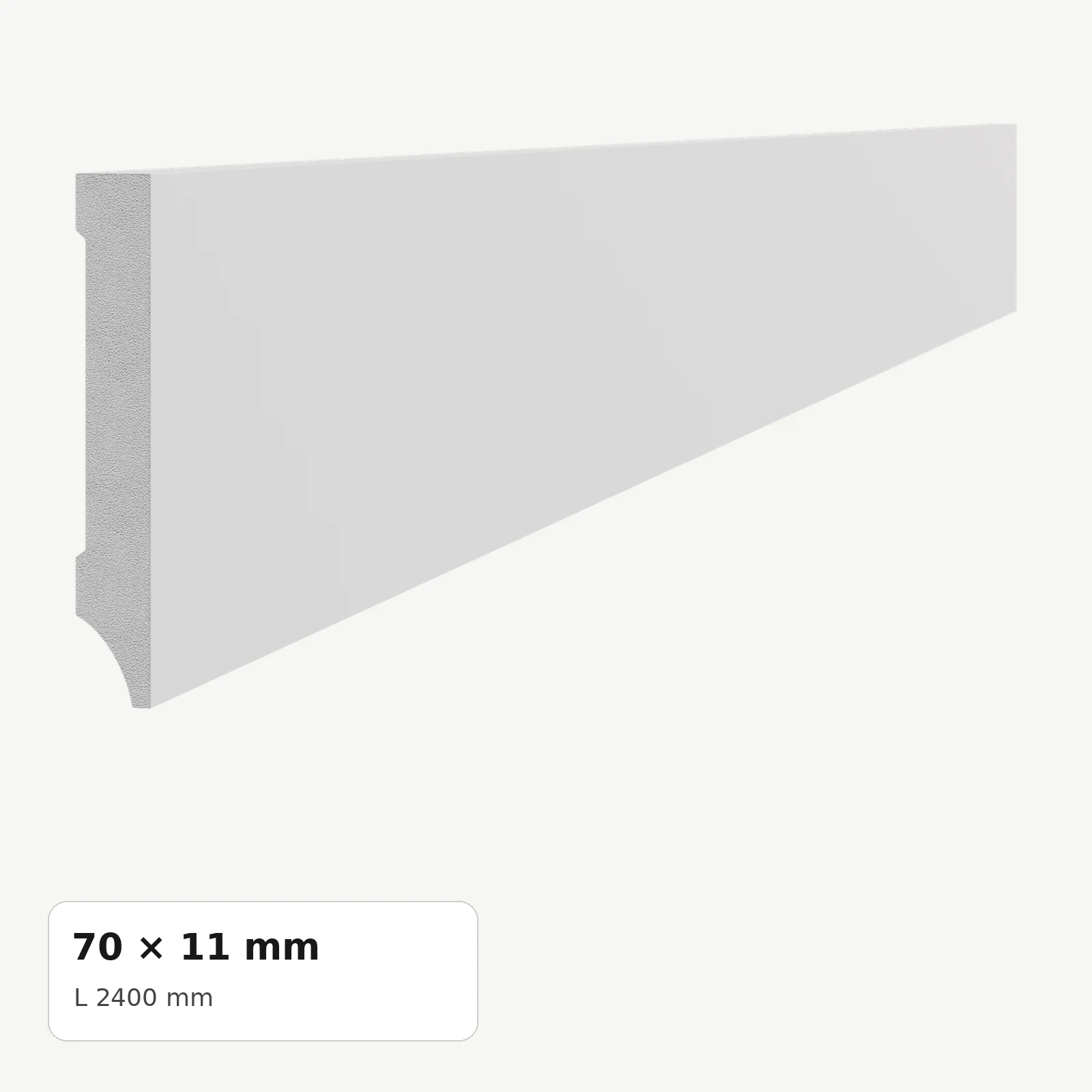 Plinte din polimer dur - Plintă din polimer dur PDPL003, 70 × 11 × 2400 mm