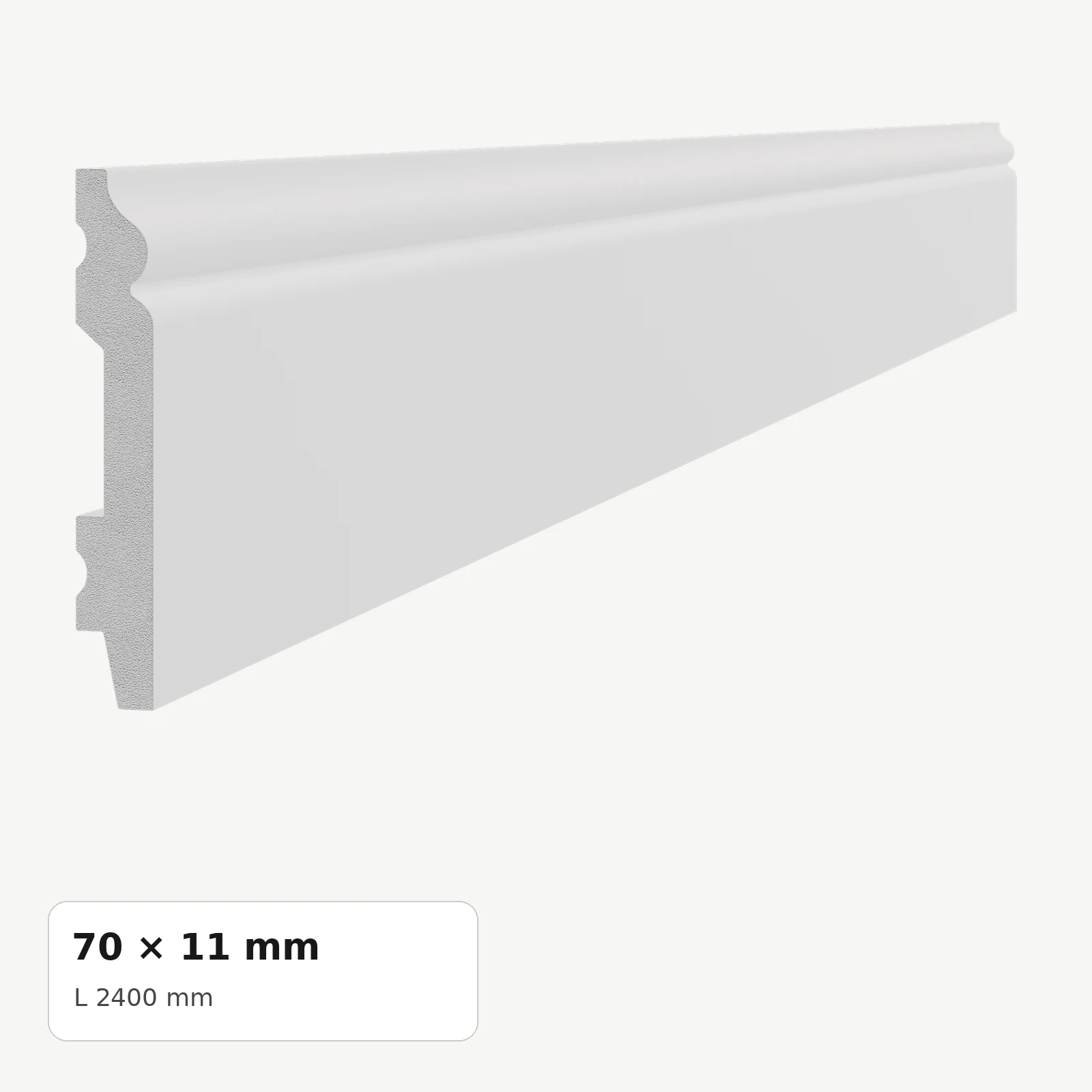 Plinte din polimer dur - Plintă din polimer dur PDPL004, 70 × 11 × 2400 mm