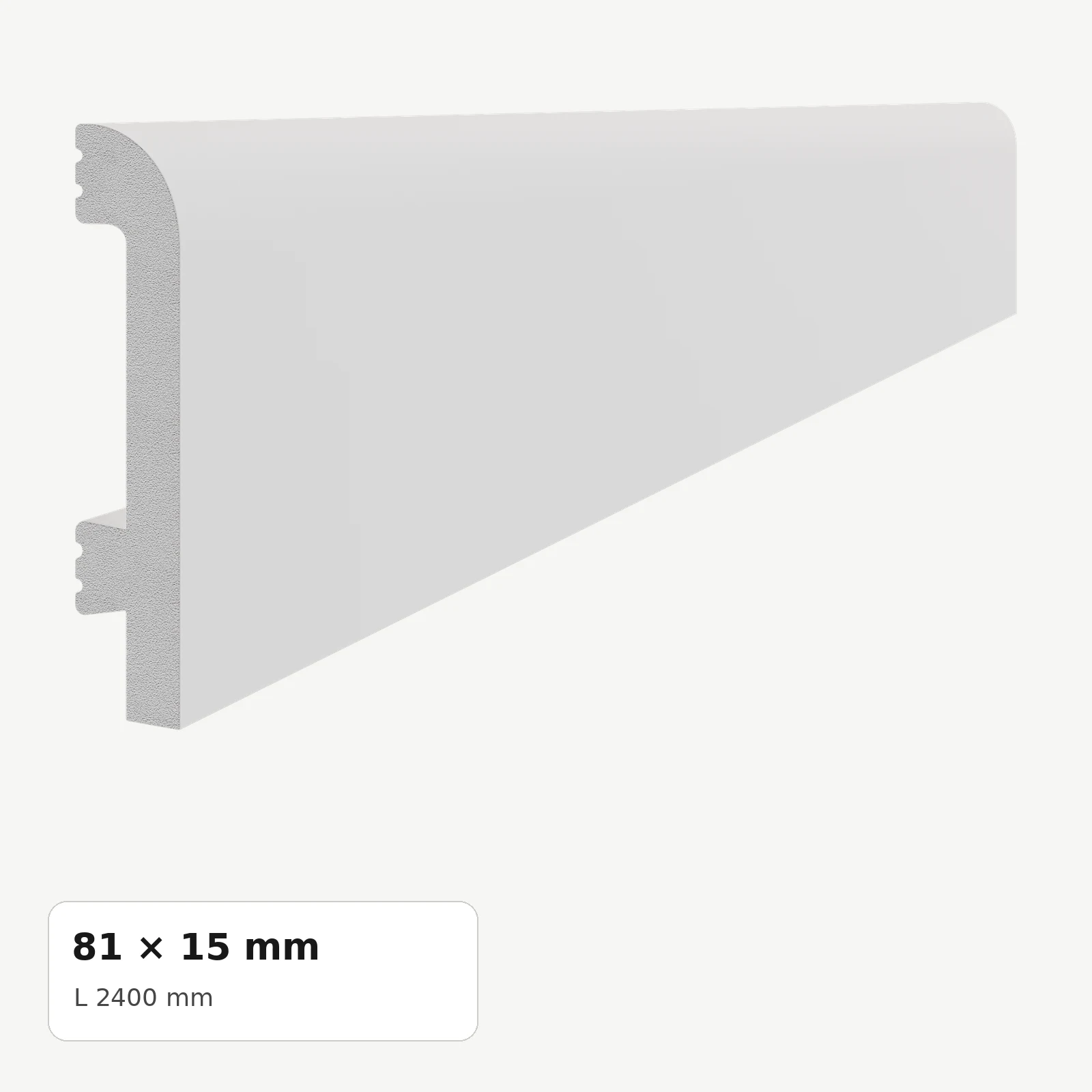 Plinte din polimer dur - Plintă din polimer dur PDPL006, 81 × 15 × 2400 mm