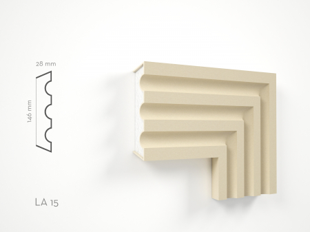 Ancadramente fereastra de exterior - Profil decorativ Ancadrament LA15 146x28x2000mm