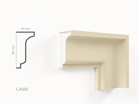 Ancadramente fereastră de exterior - Profil decorativ ancadrament LA80 80x40x2000mm
