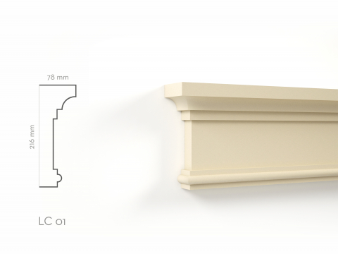 Cornise de exterior - Profil decorativ Cornisa LC01RA 216x78x2000mm