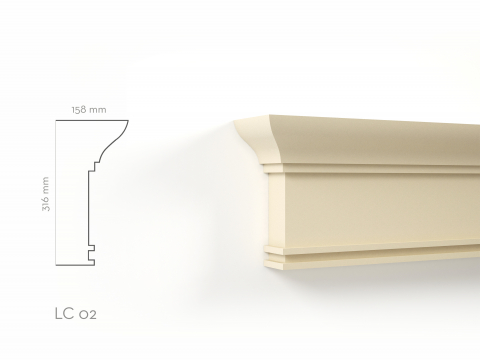 Cornise de exterior - Profil decorativ Cornisa LC02RA 316x158x2000mm