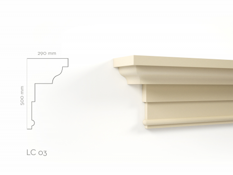 Cornise de exterior - Profil decorativ Cornisa LC03RA 500x290x2000mm