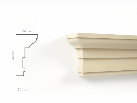 Cornise de exterior - Profil decorativ Cornisa LC04RA 166x88x2000mm