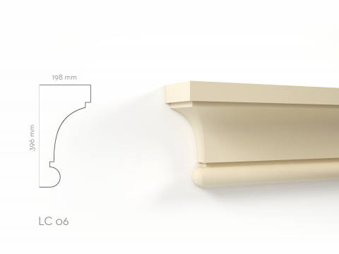 Cornise de exterior - Profil decorativ Cornisa LC06RA 396x198x2000mm