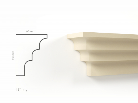 Cornise de exterior - Profil decorativ Cornisa LC07RA 131x98x2000mm