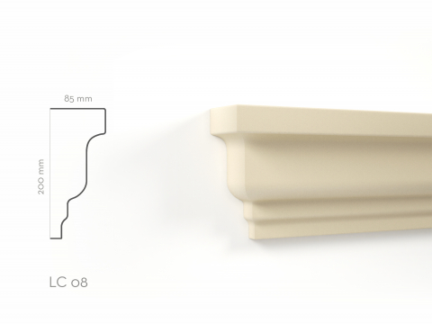 Cornise de exterior - Profil decorativ Cornisa LC08RA 200x85x2000mm