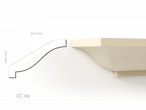 Cornise de exterior - Profil decorativ Cornisa LC09RA 300x200x2000mm