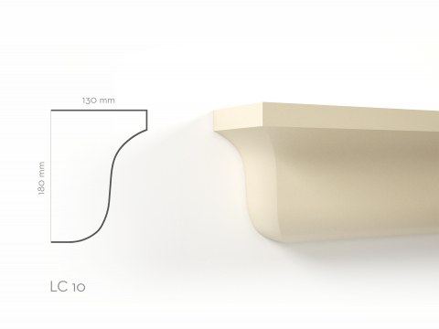 Cornise de exterior - Profil decorativ Cornisa LC10RA 180x130x2000mm