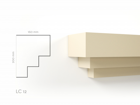 Cornise de exterior - Profil decorativ Cornisa LC12RA 200x160x2000mm