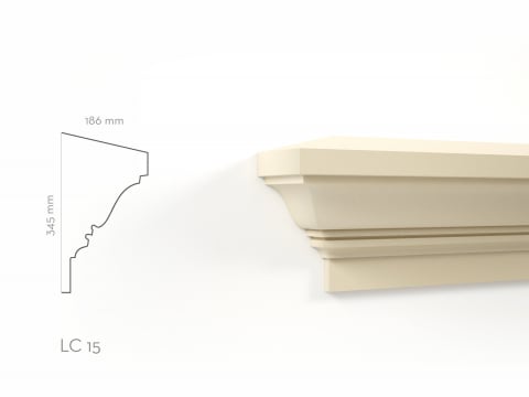 Cornise de exterior - Profil decorativ Cornisa LC15RA 345x186x2000mm