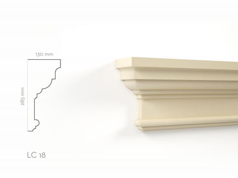Cornise de exterior - Profil decorativ Cornisa LC18RA 285x130x2000mm